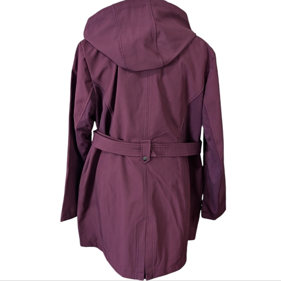 Sebby Collection Plus Softshell Burgundy Trench Coat...Size 1X - Picture 4 of 7
